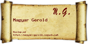 Magyar Gerold névjegykártya
