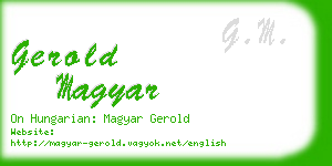 gerold magyar business card